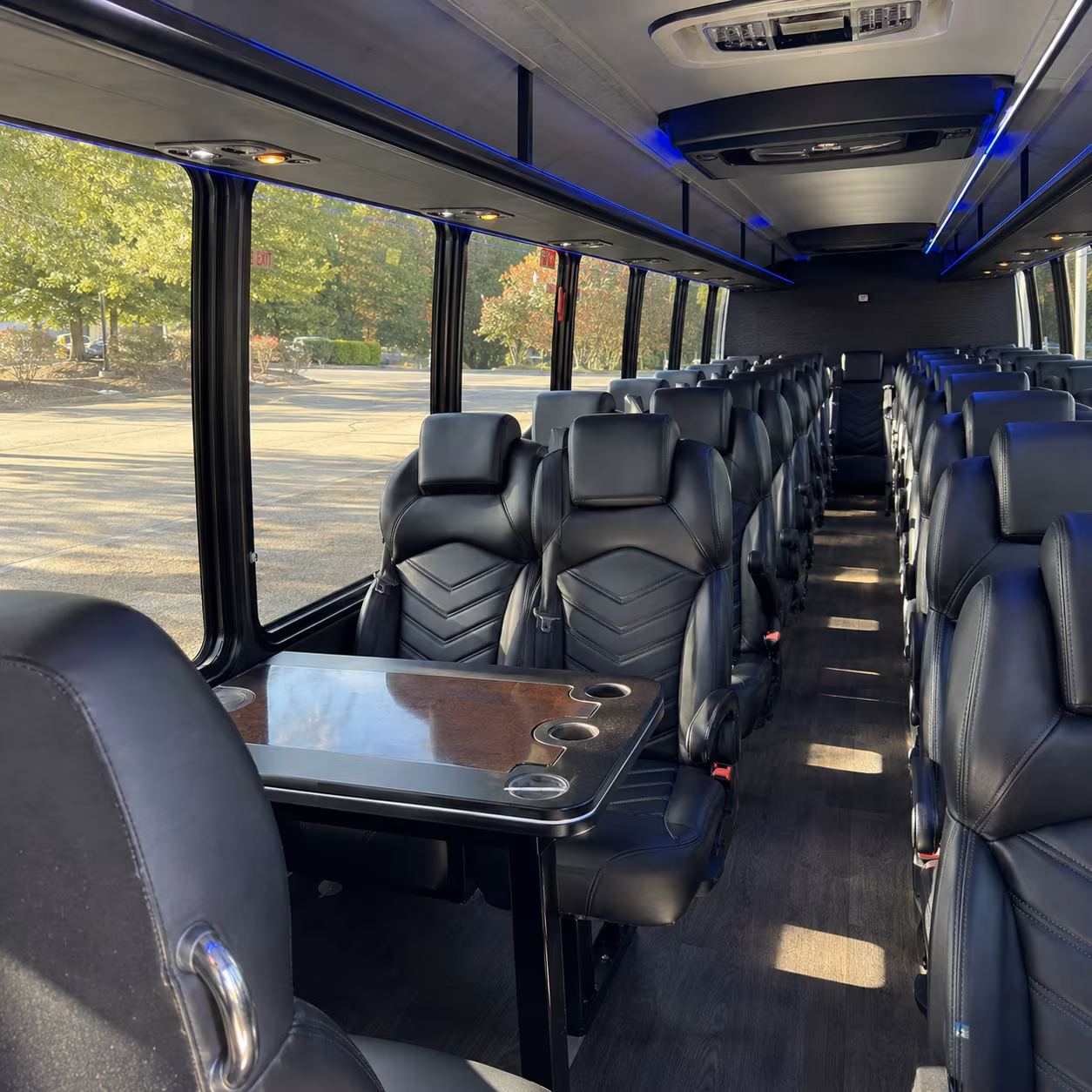 temple corporate event transportation onboard seating