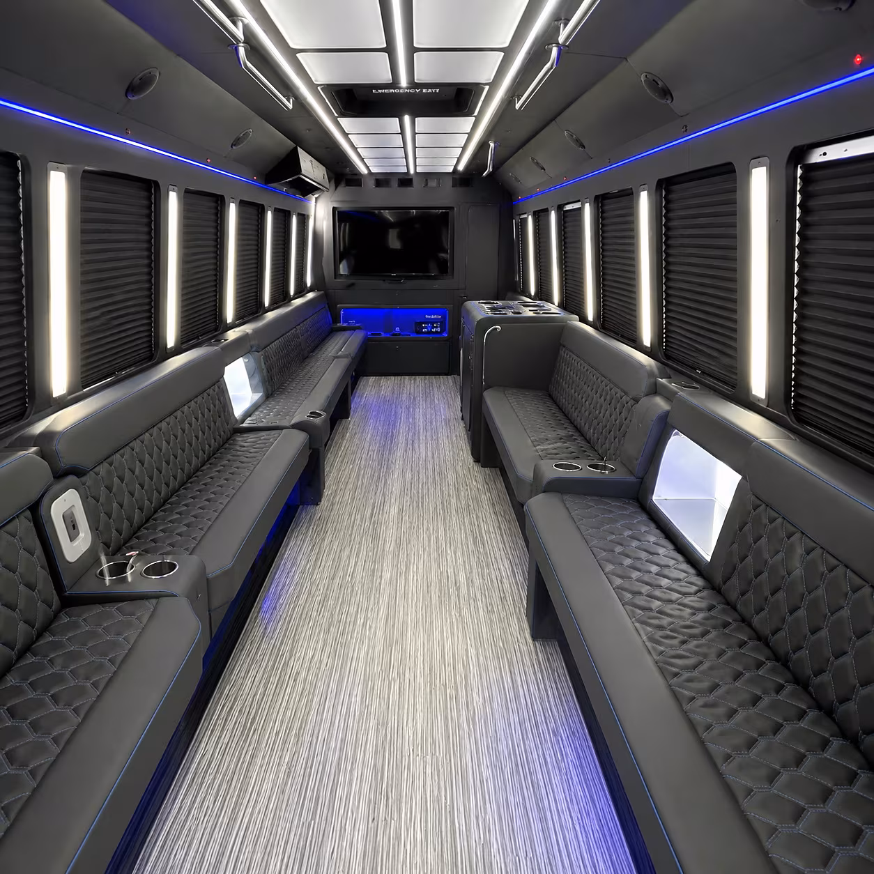 temple party bus rental interior
