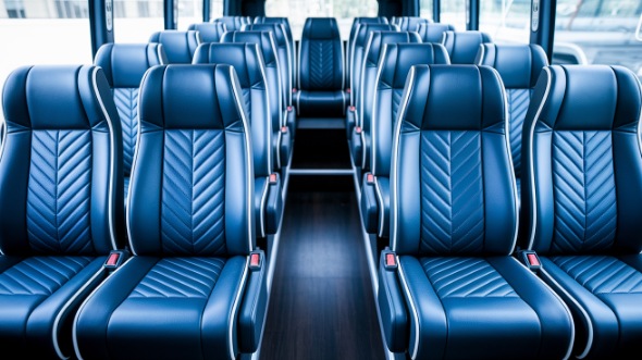 20 passenger minibus inside temple