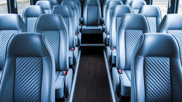 30 passenger minibus inside temple