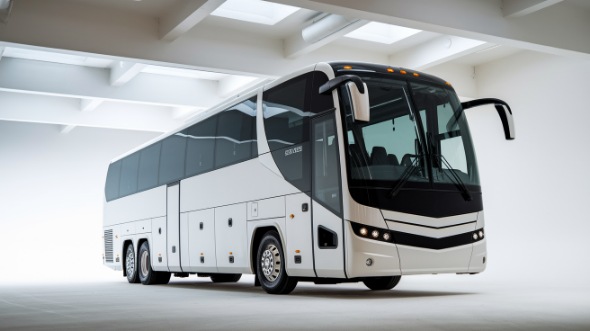 56 passenger charter bus temple