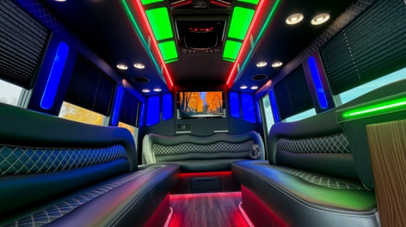 party bus rental interior temple
